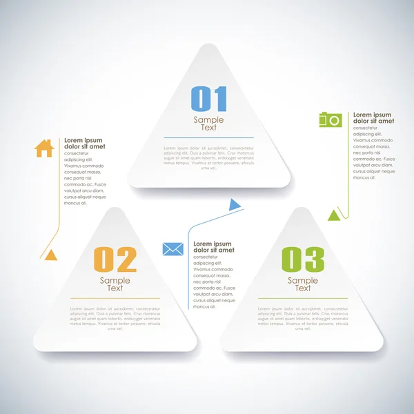 Vector abstracto 3d pegajosas infografías — Archivo Imágenes Vectoriales