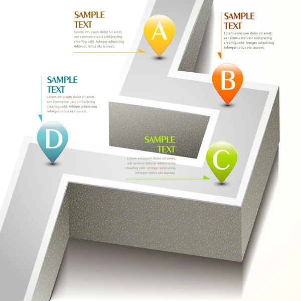 Vektor abstrakt 3D Straße Infografik — Stockvektor