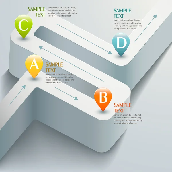 Vector abstracto 3d carretera infografías — Vector de stock