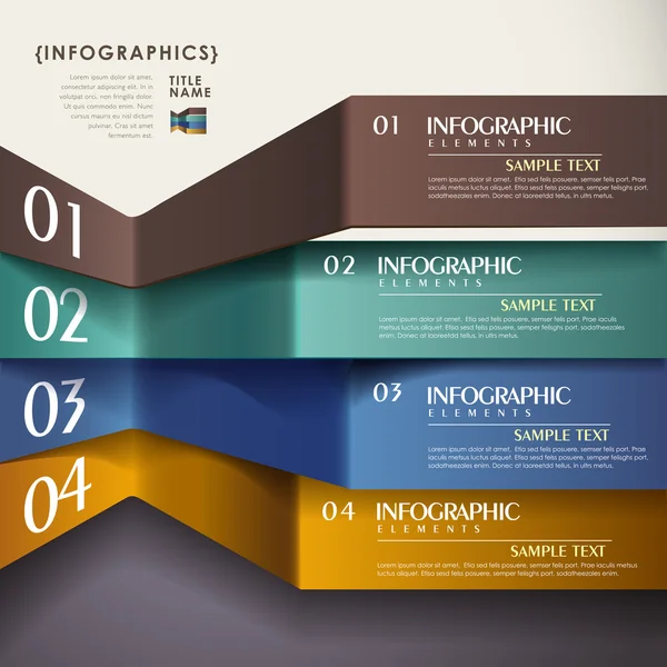 Vector abstracto 3d papel infografías — Vector de stock