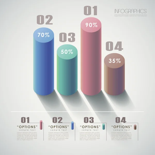 Soyut 3d vektör grafik infographics — Stok Vektör