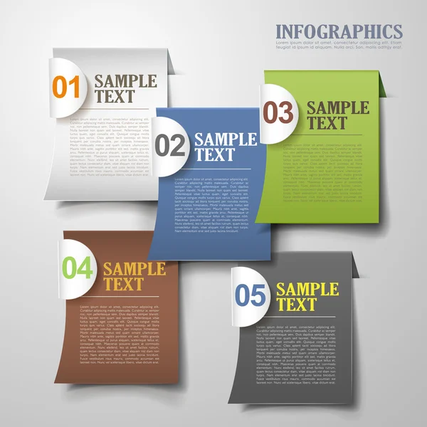 Vector abstracto 3d pegajosas infografías — Archivo Imágenes Vectoriales