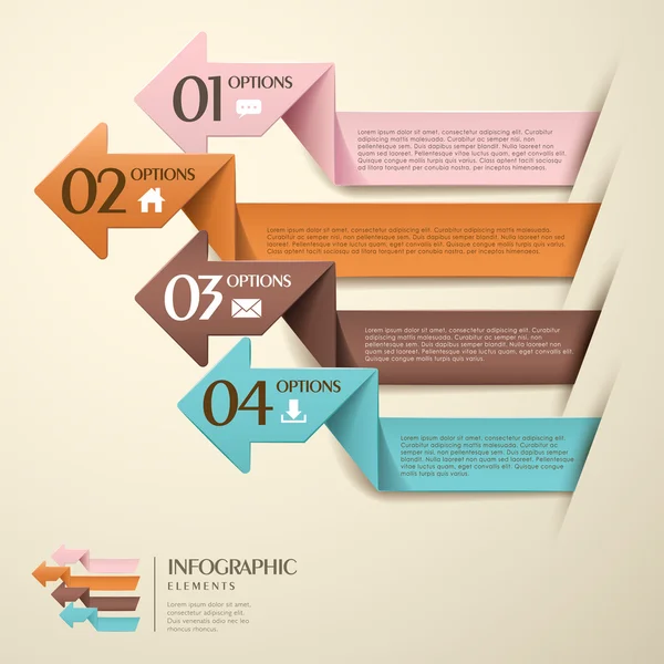 Vektor abstrakte 3D Origami Papier Infografiken — Stockvektor