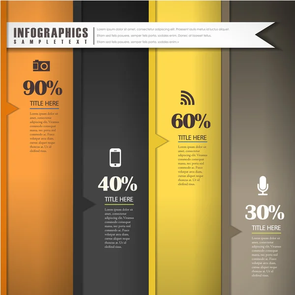 Infographie vectorielle abstraite en papier 3D — Image vectorielle