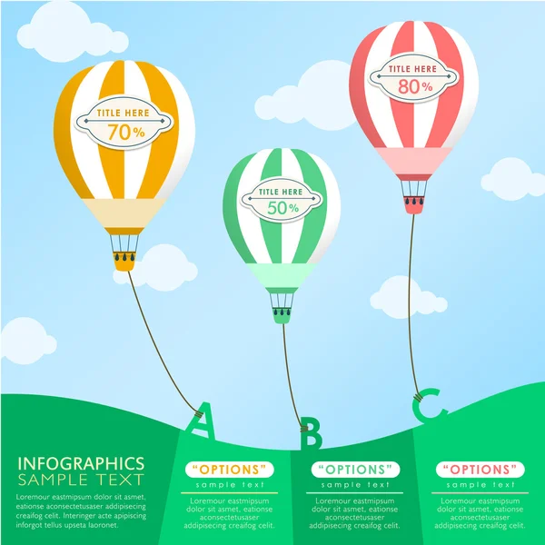 Sıcak hava balonu soyut infographics — Stok Vektör