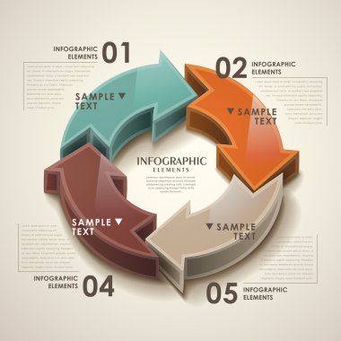 soyut 3d vektör ok infographics