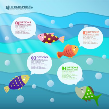 soyut okyanus infographics tasarım