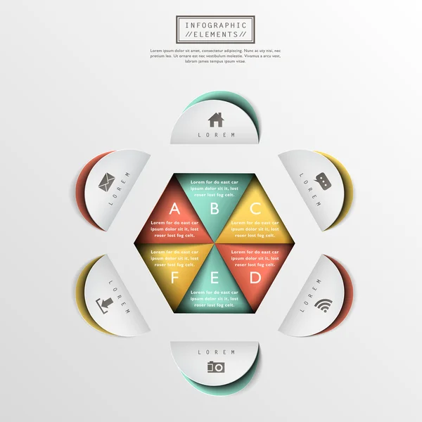 Vektorová abstraktní 3D papírová infografika — Stockový vektor