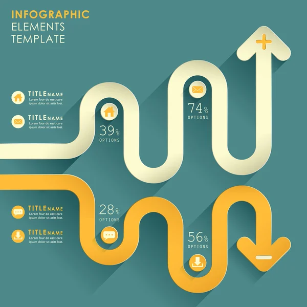 Vektorová abstraktní 3D papírová infografika — Stockový vektor