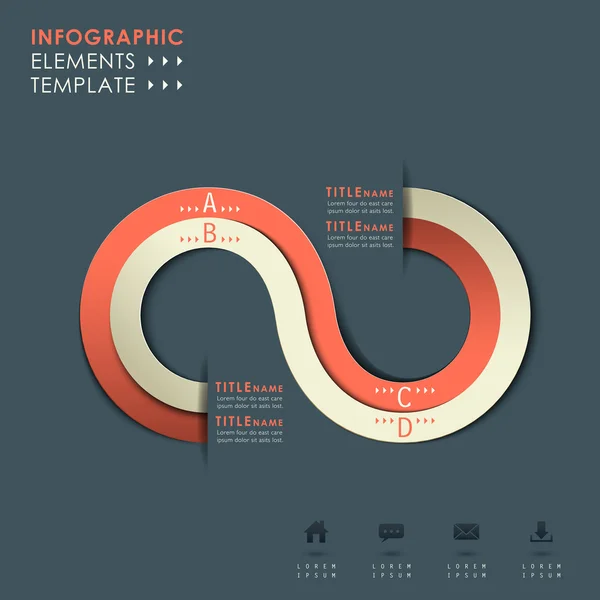 Vector abstracto 3d papel infografías — Vector de stock