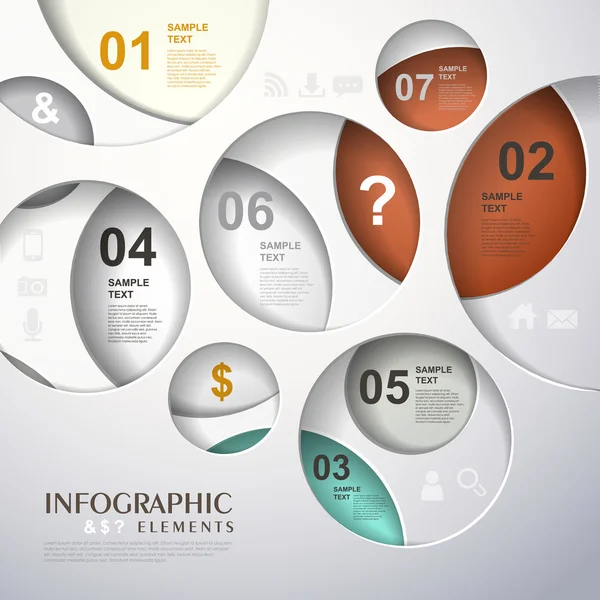 Vector abstracto 3d papel infografías — Vector de stock