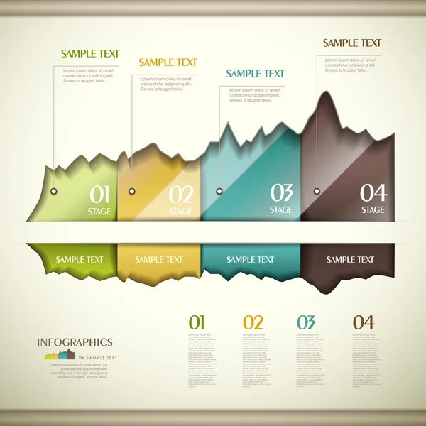 Vector abstract 3d papier infographics — Stockvector