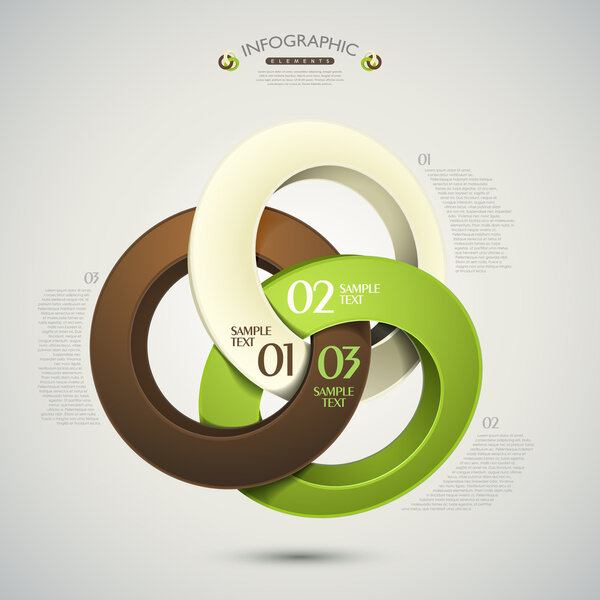 Инфографика векторных абстрактных 3d колец
