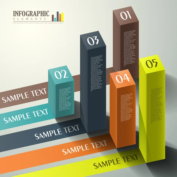 Vektor abstrakte 3D-Würfel-Infografiken — Stockvektor