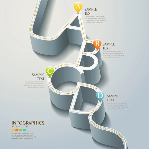 Vector abstract 3d road infographics — Stockový vektor