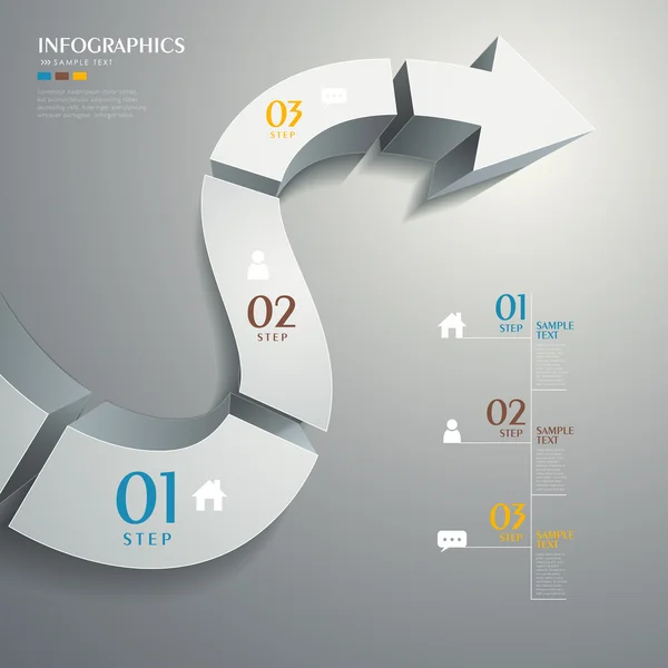 3d streszczenie wektor drogi Infografika — Wektor stockowy