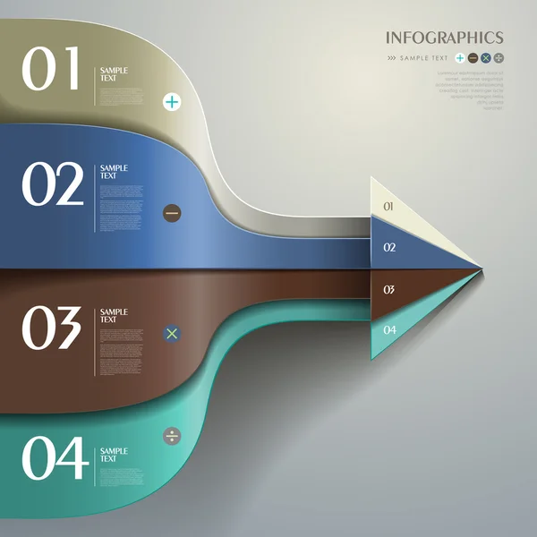 Infographie vectorielle abstraite en papier 3D — Image vectorielle