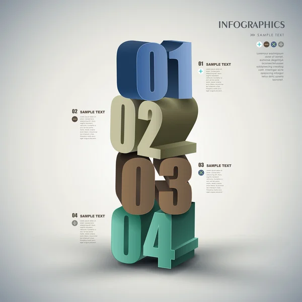 Vector abstracto 3d número infografías — Archivo Imágenes Vectoriales