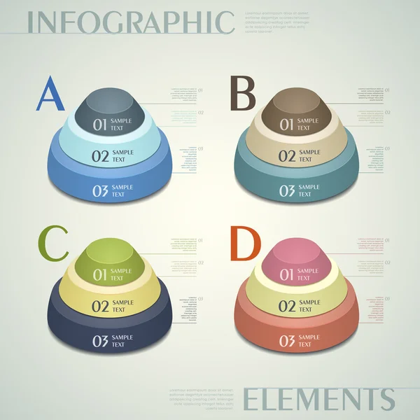 Infographie vectorielle abstraite de bouton 3d — Image vectorielle