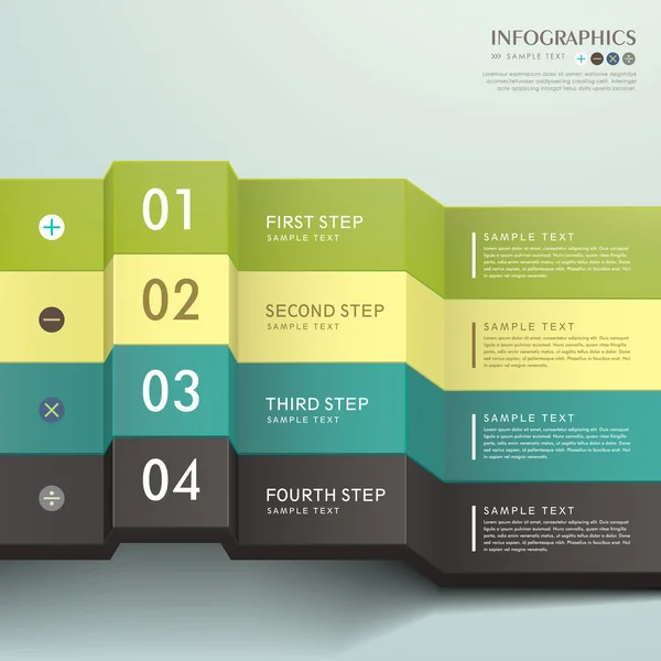 Vector abstracto 3d papel infografías — Vector de stock