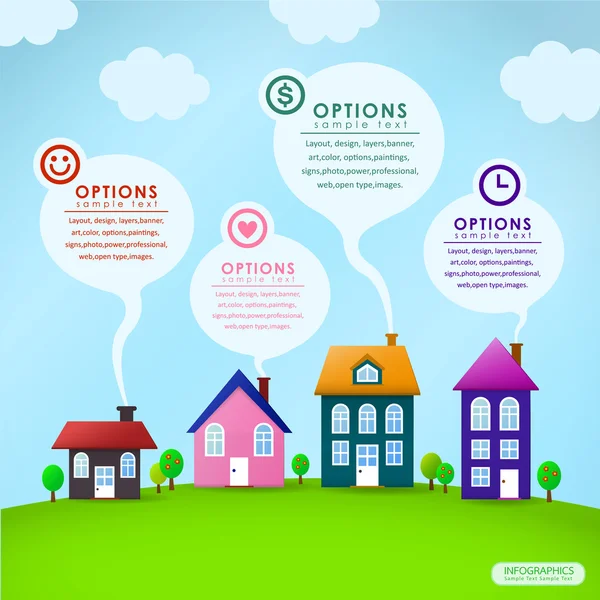 Infographie maison abstraite design — Image vectorielle