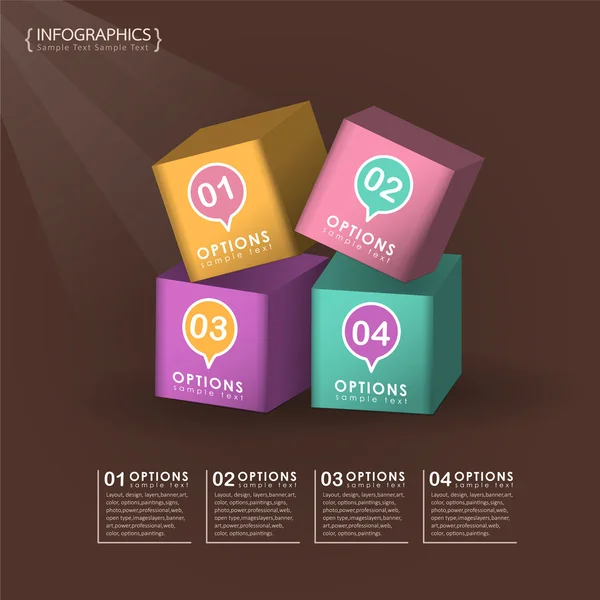 Vector abstracto 3d cubo infografías — Vector de stock