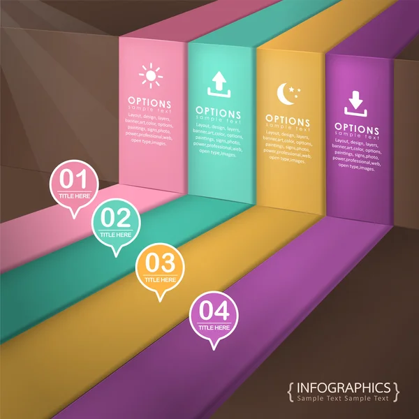 Infographie vectorielle abstraite en papier 3D — Image vectorielle