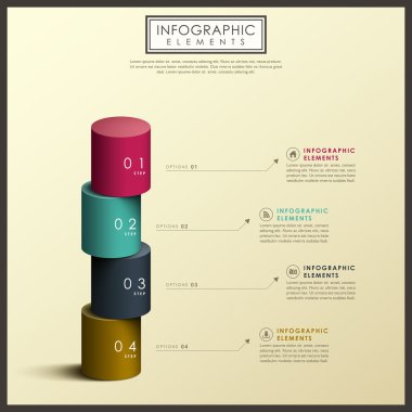 3D silindir infographics soyut
