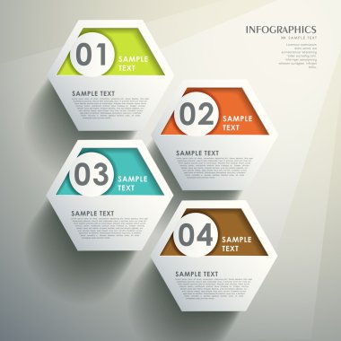 soyut 3d altıgen infographics
