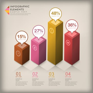 3D küp infographics soyut