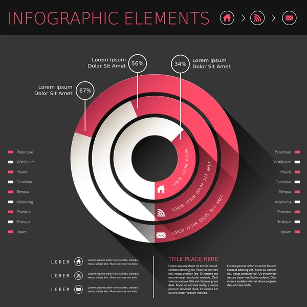 Infografica astratta del grafico a torta — Vettoriale Stock