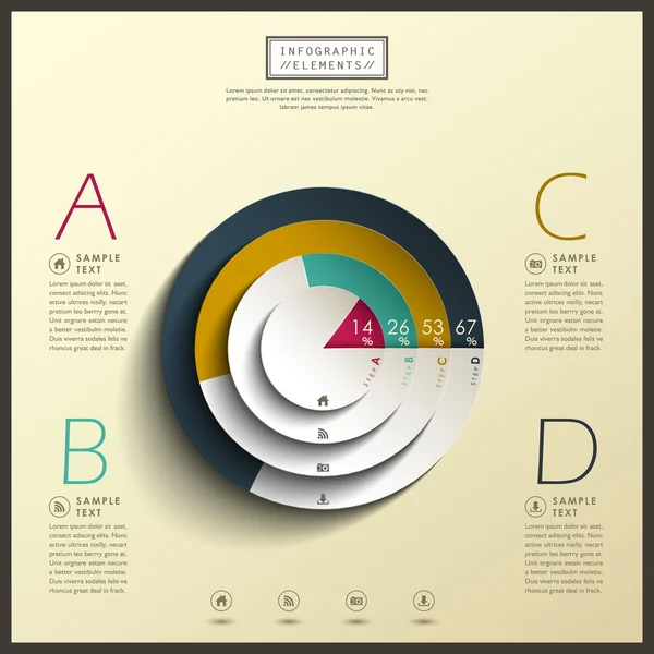 Infografis diagram lingkaran 3d abstrak - Stok Vektor