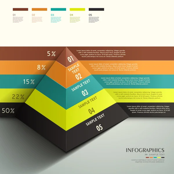 Astratto 3d Piramide infografica — Vettoriale Stock