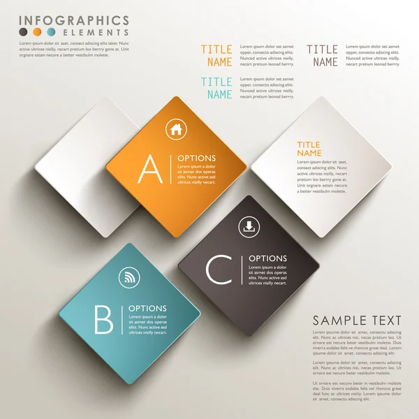 Abstrait 3d tag infographies — Image vectorielle
