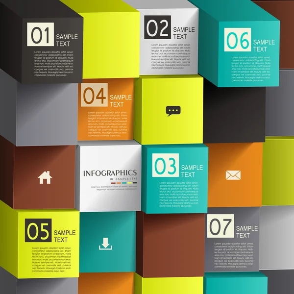 Infographie abstraite en cube 3d — Image vectorielle