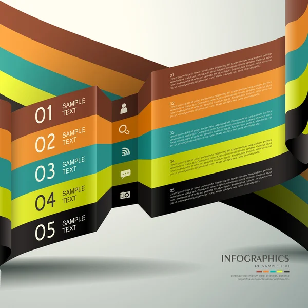 Abstract 3D Paper Infographics — Stockvector