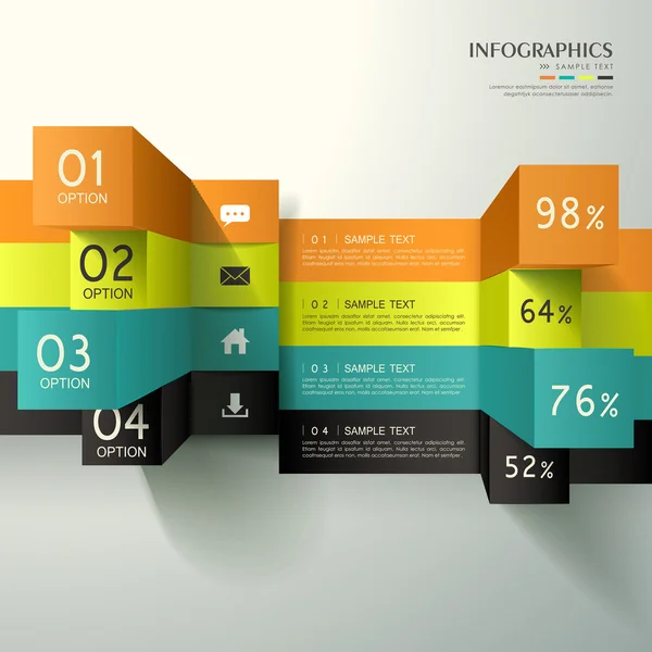 3D küp infographics soyut — Stok Vektör