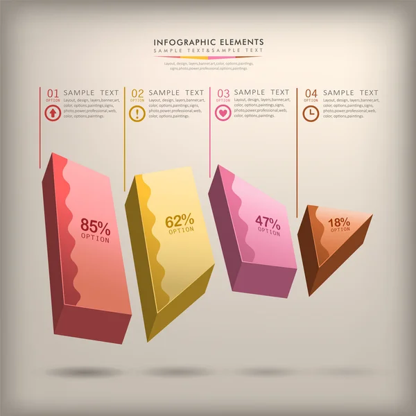 Infographie abstraite en cube 3d — Image vectorielle