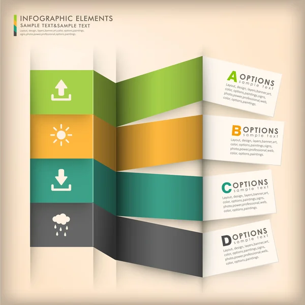 Abstrait 3d origami infographie papier — Image vectorielle