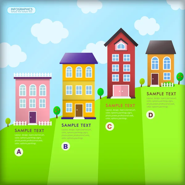 Infografías abstractas de la casa — Archivo Imágenes Vectoriales