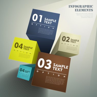 3D küp infographics soyut