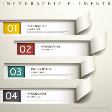 abstract 3d paper infographics