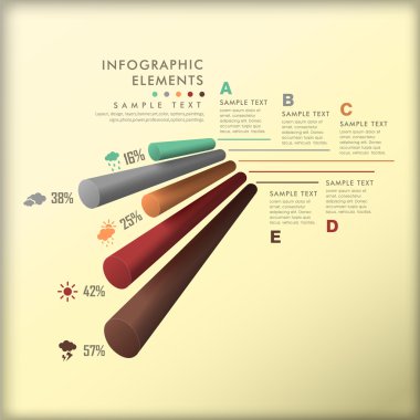 3D silindir infographics soyut