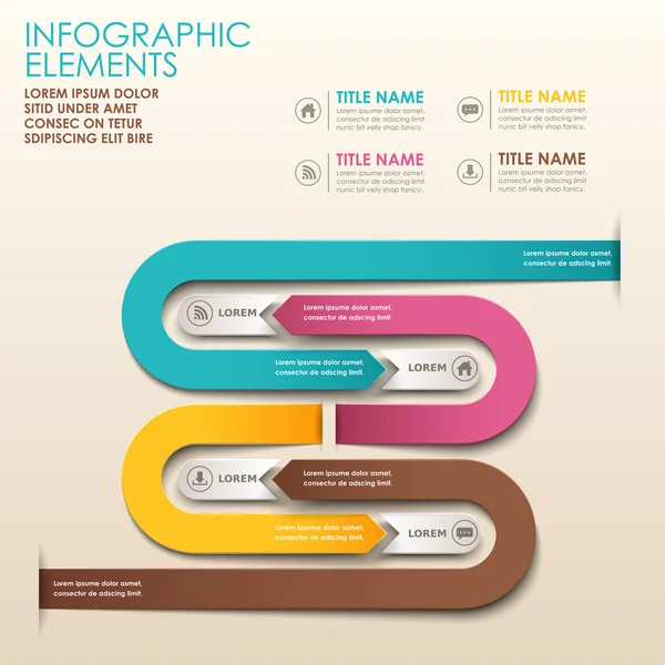 Absztrakt 3D papír Infografika — Stock Vector