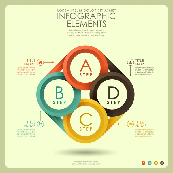 Infográficos de papel 3D abstratos — Vetor de Stock