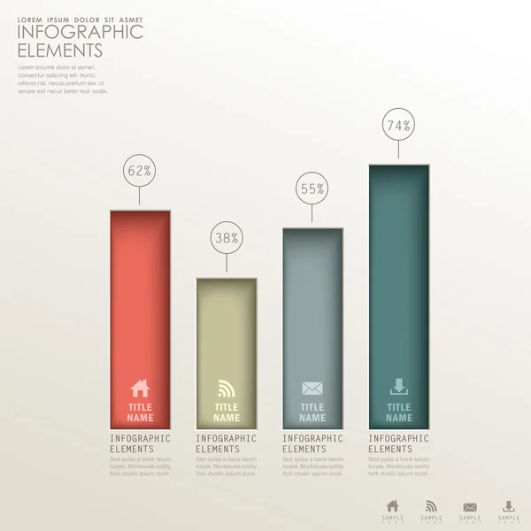 Infográficos de papel 3D abstratos — Vetor de Stock