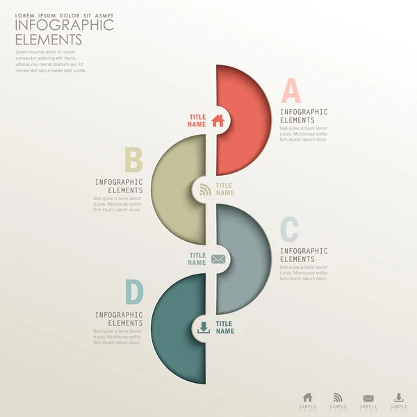 Abstract 3D Paper Infographics — Stockvector