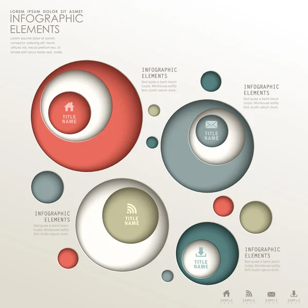 Abstract 3D Paper Infographics — Stockvector