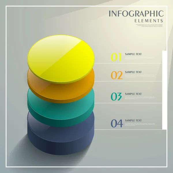 Astratto 3d colore torre infografica — Vettoriale Stock