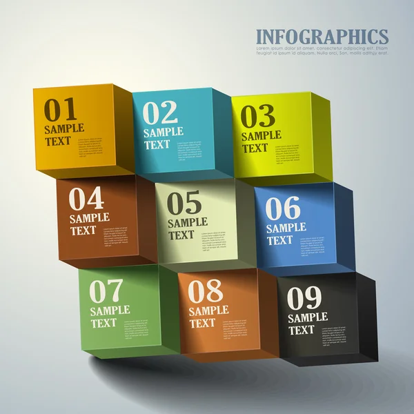 Resumo 3d cubo infográficos — Vetor de Stock